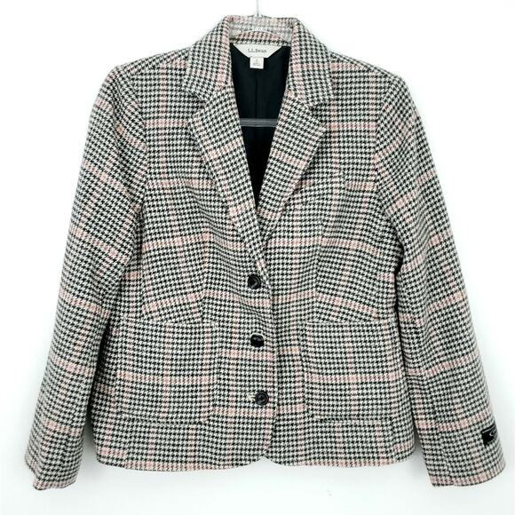 L.L. Bean Wool Blend Plaid Blazer small Petite - Picture 1 of 5